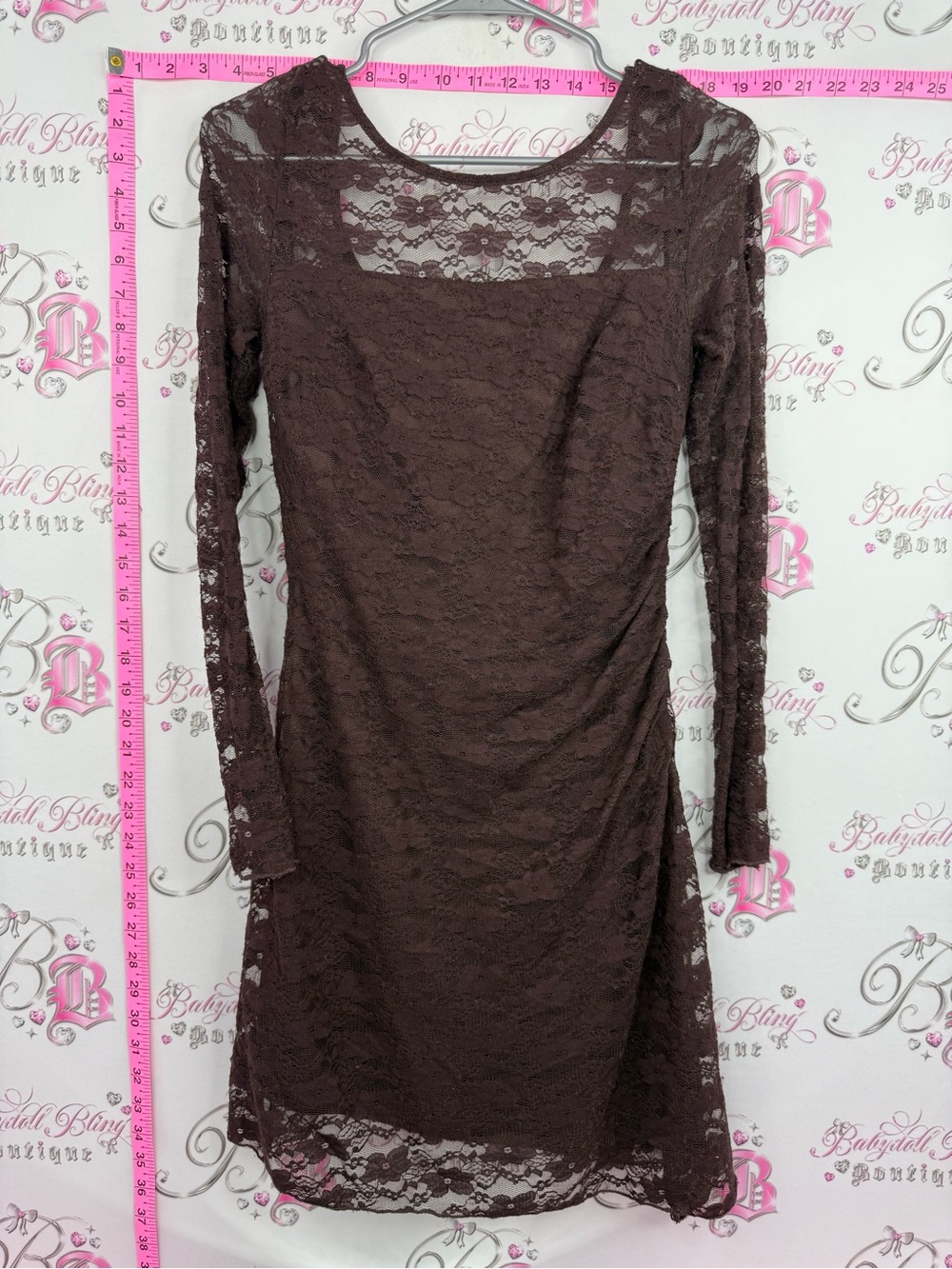 Emerald Sundae dress Lacie floral Brown Lace Long Sleeve Cocktail Dress